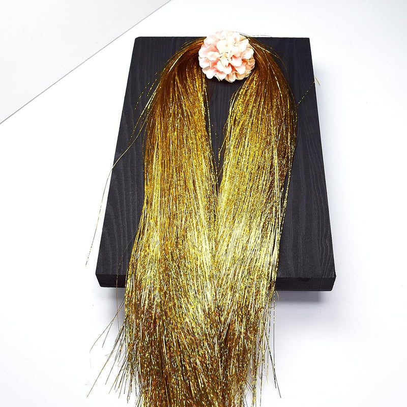 chaekoy 2000 Strands Christmas Tinsel Icicles, 19.7" Shiny Mylar Foil Icicle for Xmas Tree, Holiday, Birthday, Wedding, Party Hanging Decoration, Gold - Image 2